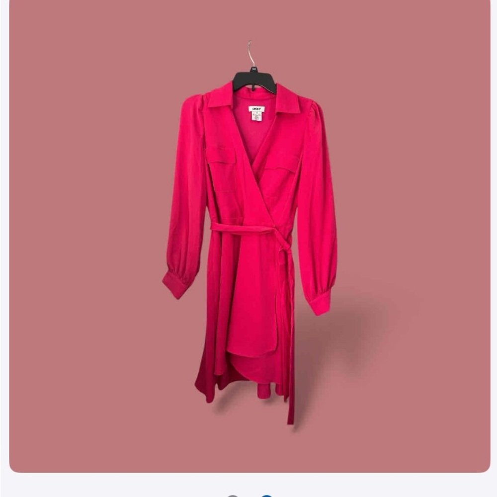 DKNY Pink Long Sleeve Dress